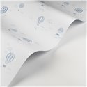 Casadeco|Papier peint enfant montgolfières blanc et bleu|Enfants