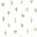 Casadeco|Kids wallpaper forest trees white and beige|Children's