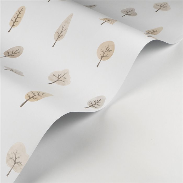 Casadeco|Papier peint enfant arbres de la forêt blanc et beige|Enfants