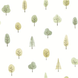 Casadeco|Papier peint enfant village de souris blanc et beige|Enfants