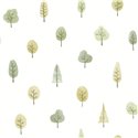 Casadeco|Papier peint enfant arbres de la forêt blanc et vert|Enfants