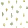 Casadeco|Papier peint enfant arbres de la forêt blanc et vert|Enfants