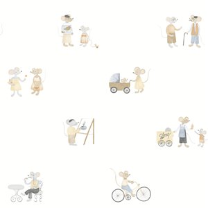 Casadeco|Kids wallpaper forest trees white and beige|Children's