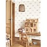 Casadeco|Papier peint enfant village de souris blanc et beige|Enfants