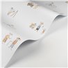 Casadeco|Papel pintado infantil aldea de ratones blanco y beige|Infantil