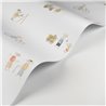 Casadeco|Papier peint enfant village de souris blanc multicolore|Enfants