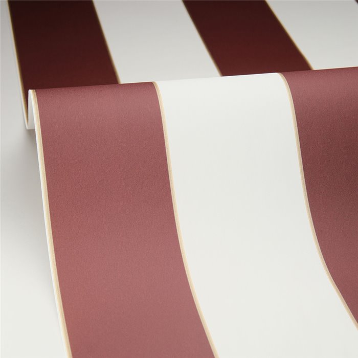 Caselio|Papel pintado rayas para dormitorio color berenjena|Rayas