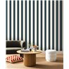 Caselio|Papel pintado rayas moderno azul para salón|Rayas