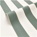 Caselio|Scandinavian-style green striped wallpaper with gold border|Stripes