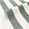 Caselio|Scandinavian-style green striped wallpaper with gold border|Stripes