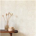 Caselio|Papier peint élégant blanc et doré avec arcs Art déco|Art Déco