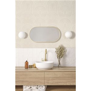Caselio|Papier peint élégant blanc et doré avec arcs Art déco|Art Déco 2