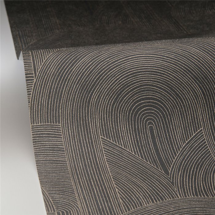 Caselio|Geometric wallpaper with golden arches, Art Deco style|Art Deco