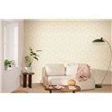 Caselio|Elegant geometric wallpaper in white and gold for living room|Modern