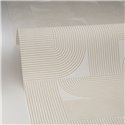 Caselio|Papel pintado para salón elegante geométrico, blanco y dorado|Moderno