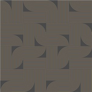 Caselio|Elegant geometric wallpaper in white and gold for living room|Modern