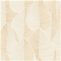 Caselio|Beige Tapete mit großen Palmblättern|Blumen