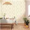 Caselio|Beige Tapete mit großen Palmblättern|Blumen