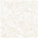 Caselio|Papier peint floral romantique blanc|Fleurs Romantiques