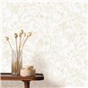 Caselio|Papier peint floral romantique blanc|Fleurs Romantiques