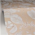 Caselio|Papel pintado estampado floral romántico beige|Flores Romántico