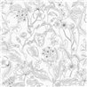 Caselio|Romantische Tapete mit gravierten Blumen in Schwarz-Weiß|Romantische Blumen