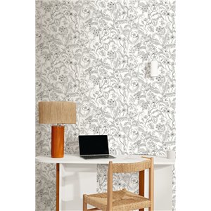 Papeldecor|Moderne Tapete Dschungel große Blätter Grautöne|Tapeten 2