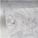 Caselio|Romantische Tapete mit gravierten Blumen in Schwarz-Weiß|Romantische Blumen