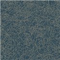 Caselio|Blue and gold floral wallpaper with shimmer, ideal for living room|Hospitality