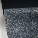 Caselio|Blue and gold floral wallpaper with shimmer, ideal for living room|Hospitality