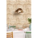 Caselio|Papier peint beige avec pins style pointilliste pour salle à manger|Oriental