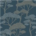 Caselio|Papier peint style japonais forêt de pins bleus|Oriental