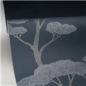 Caselio|Japanische Stil Tapete mit blauem Kiefernwald|Orientalisch