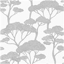 Caselio|Papier peint style oriental pins noir et blanc|Oriental
