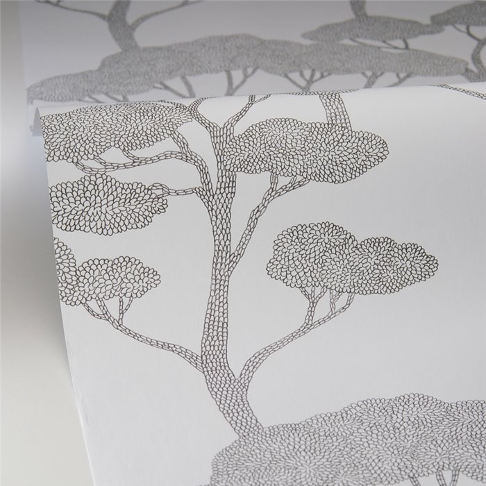Caselio|Papier peint style oriental pins noir et blanc|Oriental