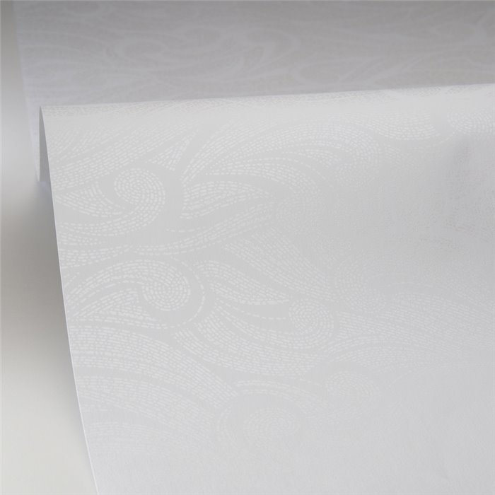 Caselio|Papel pintado arabesco motivos florales blanco|Damasco