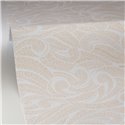 Caselio|Arabesque style wallpaper with white and gold flowers|Damask
