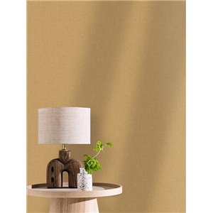 Caselio|Papier peint uni effet lin marron pour salon|Imitation Tissu 2