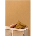 Caselio|Papier peint uni effet lin jaune flammé|Imitation Tissu