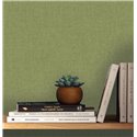 Caselio|Papel pintado lino verde efecto liso flameado|Imitacion Tela