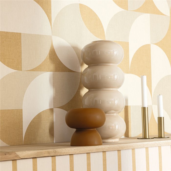 Caselio|Beige circle wallpaper in pop style|Circles