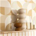 Caselio|Papier peint cercles beiges style pop|Cercles