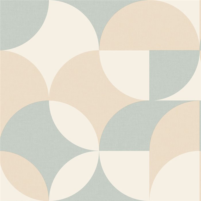 Papel pintado geométrico de círculos ideal para cocinas - Caselio Twist 106441060