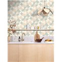 Papel pintado geométrico de círculos ideal para cocinas - Caselio Twist 106441060