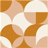 Caselio|Papel pintado retro círculos rosa y naranja|Retro