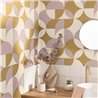 Caselio|Retro bathroom wallpaper with violet and khaki circles|Retro
