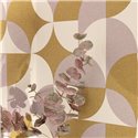 Caselio|Retro bathroom wallpaper with violet and khaki circles|Retro