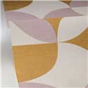 Caselio|Retro bathroom wallpaper with violet and khaki circles|Retro