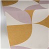 Caselio|Retro bathroom wallpaper with violet and khaki circles|Retro