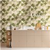 Caselio|Green circle wallpaper for kitchen in Scandinavian style|Scandinavian